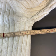 Cream White L.L.Bean Cable Knit Sweater Women's XL