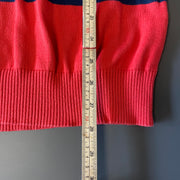 Red and Navy Paul & Shark Knitwear Sweater Women's XL