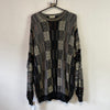 Black and Grey Coogi Style Knitwear Sweater Men's XL
