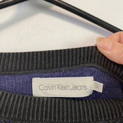Black and Navy Calvin Klein Knitwear Sweater Women's Large