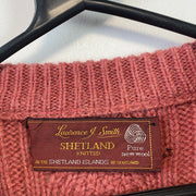 Vintage Red Chunky Wool Knitwear Sweater Women's Medium