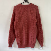 Vintage Red Chunky Wool Knitwear Sweater Women's Medium