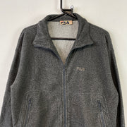 Grey Fila Fleece Jacket Men's Medium