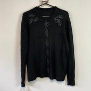 Black Mohair Knitwear Sweater Women's Large