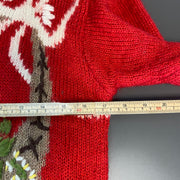 Red Mohair Knitwear Sweater Women's Medium