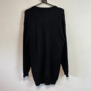 Black Mohair Knitwear Cardigan Sweater Men's Medium