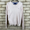 White Tommy Hilfiger Mens Medium V-Neck Jumper