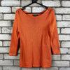 Orange Ralph Lauren Woman's Knitted Short Sleeve Jumper Medium