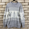 Grey and White Knitwear Sweater Women's Large