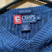 Navy Chaps Cable Knit Sweater Vest XL