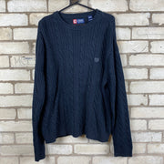 Black Chaps Cable Knit Sweater Men's XL