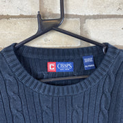 Black Chaps Cable Knit Sweater Men's XL