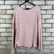 Pink Ralph Lauren Cable Knit Sweater Women's XL