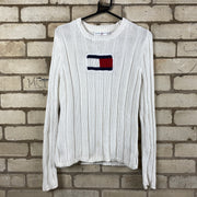 White Tommy Hilfiger Knitwear Sweater Women's Medium