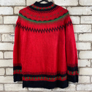 Red Mohair Knitwear Sweater Women's Medium