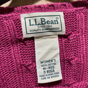 Pink L.L.Bean Cable Knit Sweater Women's Medium