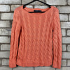 Peach Ralph Lauren Cable Knit Sweater Women's Medium