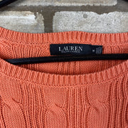 Peach Ralph Lauren Cable Knit Sweater Women's Medium