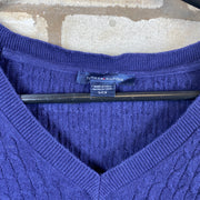 Blue Tommy Hilfiger Cable Knit Jumper Women's Small