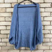 Light Blue Mohair Cardigan Sweater Women's Large