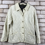 Cream White Barbour Quilted Jacket Women's Large