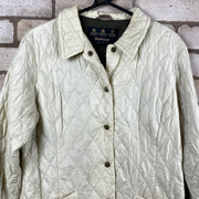 Cream White Barbour Quilted Jacket Women's Large