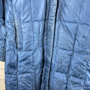 Blue North Face Puffer Long Coat Women's Small
