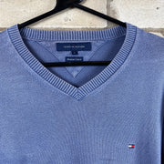 Grey Tommy Hilfiger Mens V-Neck Sweater L