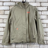 Jack Wolfskin khaki green jacket with orange logo - warm and waterproof woman’s size 10