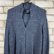 Grey Calvin Klein zip up Knitwear Sweater Medium