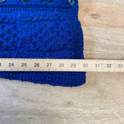 Blue Chunky Knit Cardigan Sweater Women's Medium