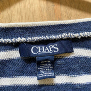 White and Navy Chaps Jumper Women's Large