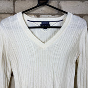 White Tommy Hilfiger Cable Knit Sweater Women's XS