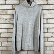 Grey Tommy Hilfiger Turtleneck Knitwear Sweater Women's Large