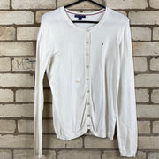 White Tommy Hilfiger Cardigan Jumper Women's Small