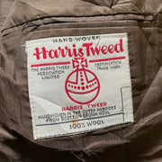 Grey Harris Tweed Wool Blazer Jacket Men's Large