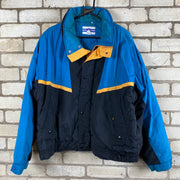 Vintage Black and Blue Pro Spirit Quilted Jacket Men's L/XL