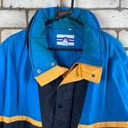 Vintage Black and Blue Pro Spirit Quilted Jacket Men's L/XL