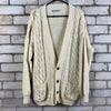 Beige Pure Wool Knitwear Cardigan Sweater Men's XL