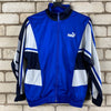 White and Blue Puma Track Jacket Men's Small