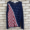 Navy and Red American Knit Sweater Women's Large