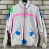 White Blue Pink Windbreaker Women's Large