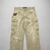 Beige Wrangler Workwear Cargo Jeans W34