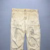 Beige Carhartt Double Knee Workwear Jeans W40