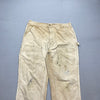 Faded Beige Carhartt Double Knee Workwear Trousers W38