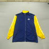 Vintage 90s Navy and Yellow Adidas Track Jacket Men's Medium