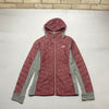 Maroon and Grey North Face Jacket Women's Small