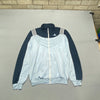 Baby Blue and Navy Adidas Track Jacket Men's Medium