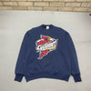 Vintage 90s Navy Fruit of the Loom Graphic Print Sweatshirt Men's Large