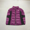 Black and Purple North Face Puffer Jacket Girl's Large